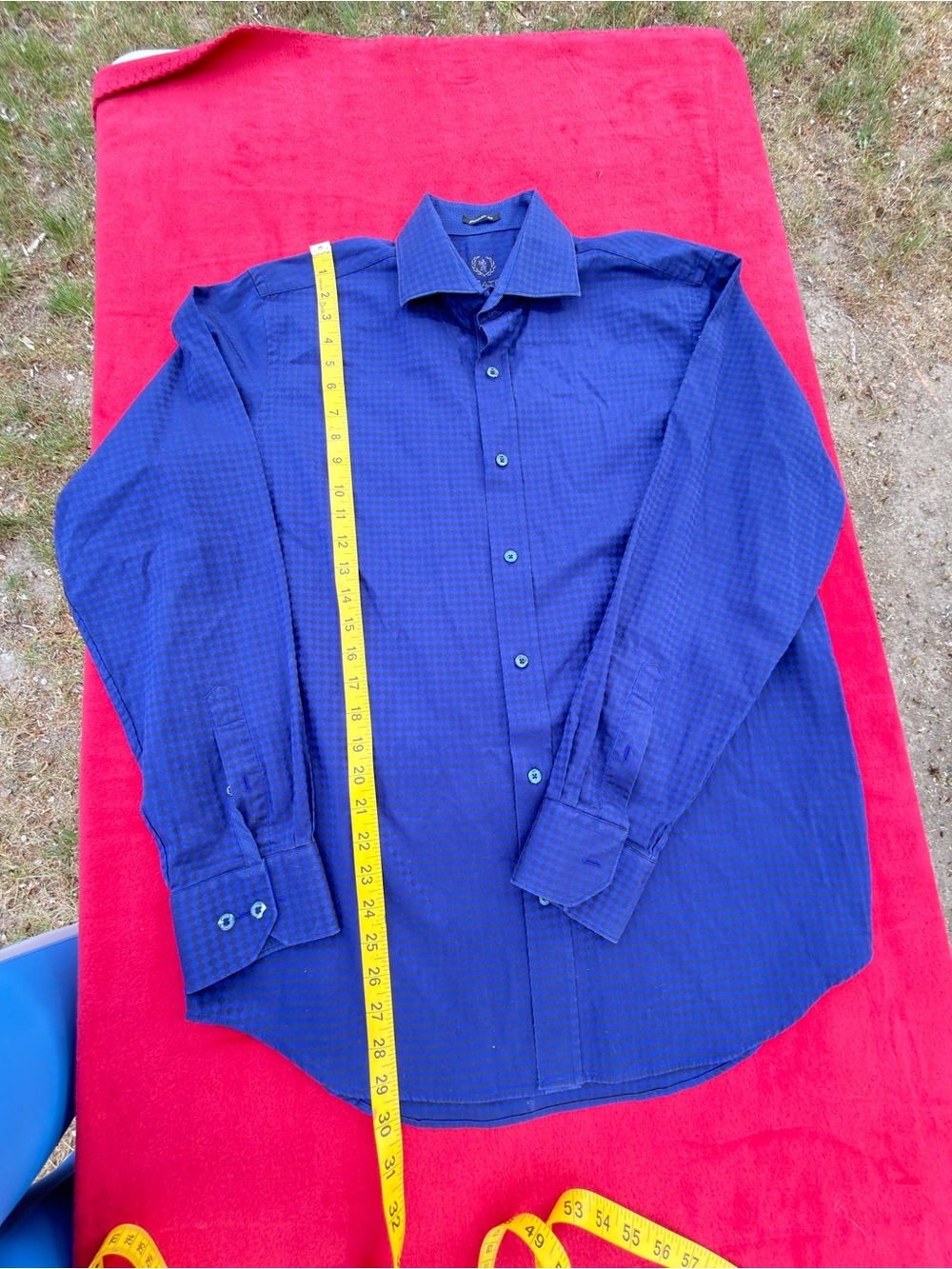 Bugatchi Men's Royal Blue Long-Sleeve Dress Shirt